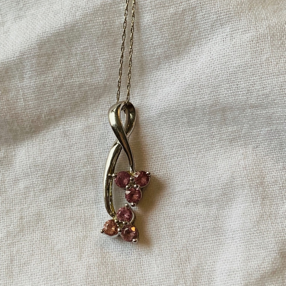 Pink sapphire necklace